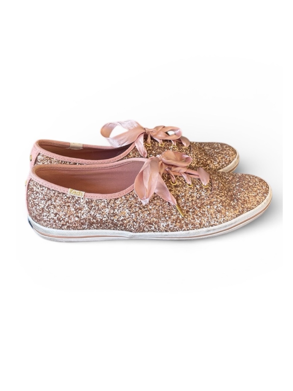 Keds X Kate Spade Collab Rose Gold Glitter‎ Sequin Sneakers Size 10